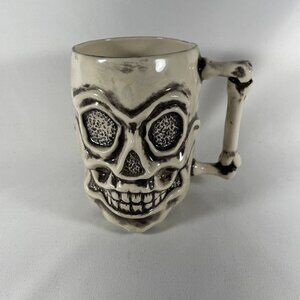 HALLOWEEN “3D” HANDMADE, SCARY, SKELETON HEAD MUG
